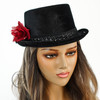 black venetian hat with red rose