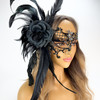 black feather masquerade mask FOR MASQUERADE BALL AND PROM MASQUERADE MASK