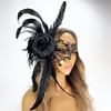 black feather masquerade mask FOR MASQUERADE BALL AND PROM MASQUERADE MASK