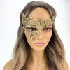 GOLD LACE MASQUERADE MASK, LACE MASK, LACE MARDI GRAS MASK, LACE MASQUERADE BALL MASK