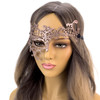 ROSE GOLD LACE MASQUERADE MASK, LACE MASK, LACE MARDI GRAS MASK, LACE MASQUERADE BALL MASK