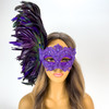 large masquerade mask, purple feather masquerade mask, feather masquerade ball mask, carnival masquerade mask, luxury masquerade mask, 