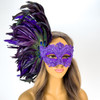 large masquerade mask, purple feather masquerade mask, feather masquerade ball mask, carnival masquerade mask, luxury masquerade mask, 