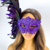 large masquerade mask, purple feather masquerade mask, feather masquerade ball mask, carnival masquerade mask, luxury masquerade mask, 