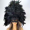 Black venetian masquerade mask, baroque masquerade mask, carnival masquerade mask, carnival feather mask, large mardi gras masquerade mask, purple feather masquerade mask, feather masquerade ball mask, carnival masquerade mask, luxury masquerade mask, 