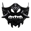Japanese Oni Samurai Mask Costume Devil Mask Half Face Japanese Warrior Mask Ghost Warrior Character Masks Novelty Halloween Party Cosplay Costume Cool Halloween Cosplay Prop for Boys Girls Adults Kids Party Accessory 