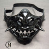 Oni Samurai Mask Half Face Japanese Warrior Mask Ghost Warrior Character Masks Novelty Halloween Party Cosplay Costume Cool Halloween Cosplay Prop for Boys Girls Adults Kids Party Accessory
