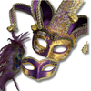Purple Couple Mardi Gras Venetian Jester Set