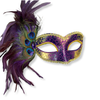 Purple Couple Mardi Gras Venetian Jester Set