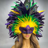 Large Mardi Gras Mask Top Feather Masquerade Masks Venice Carnival Feather Women Mask Venetian Mardi Gras Costume Feathers Jubilee Masks