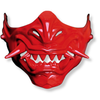 Red devil mask cosplay masks japanese cosplay Oni Samurai Mask Half Face Japanese Warrior Mask Ghost Warrior Character Masks Novelty Halloween Party Cosplay Costume Cool Halloween Cosplay Prop for Boys Girls Adults Kids Party Accessory