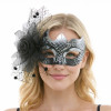 Venetian Masquerade Mask with Veil Elegant Masquerade Ball Mask for Women Gothic Flower Carnival Costume Mask