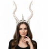 Horned Headpiece with Chains Gothic Devil Horn Crown for Halloween Cosplay Festival