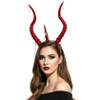 Horned Headpiece with Chains Gothic Devil Horn Crown for Halloween Cosplay Festival