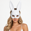 White Bunny Rabbit Masquerade Mask with Long Ears – Women’s Halloween Costume Mask