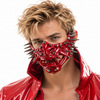 red demon mask, spiked demon mask, demon mask for men, red Halloween mask, gothic mask, punk mask,