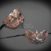 Rose gold masquerade masks, rose gold masks, couples masquerade masks, couple masquerade masks.