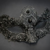 black mask, lace masquerade mask, masquerade mask, mask with rhinestones