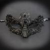 black mask, lace masquerade mask, masquerade mask, mask with rhinestones