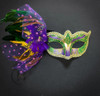 Mardi Gras Feather Masquerade Mask Venetian Mask Carnival Mardi Gras Jester Masquerade Mask Mardi Gras Masquerade Ball Green Purple Gold