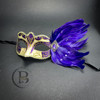 Purple Gold Feather Masquerade Masks, Masquerade Mask, Gold and Black Masquerade Ball Mask, Venetian Mardi Gras Mask