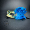 Sky Blue Gold Feather Masquerade Masks, Masquerade Mask, Gold and Black Masquerade Ball Mask, Venetian Mardi Gras Mask