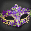 CLASSIC MASQUERADE MASK PURPLE GOLD GREEN