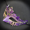 CLASSIC MASQUERADE MASK PURPLE GOLD GREEN