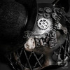 Gatto Cat Steampunk Masquerade Mask Silver