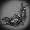 Cat Woman Masquerade Mask Black Metal