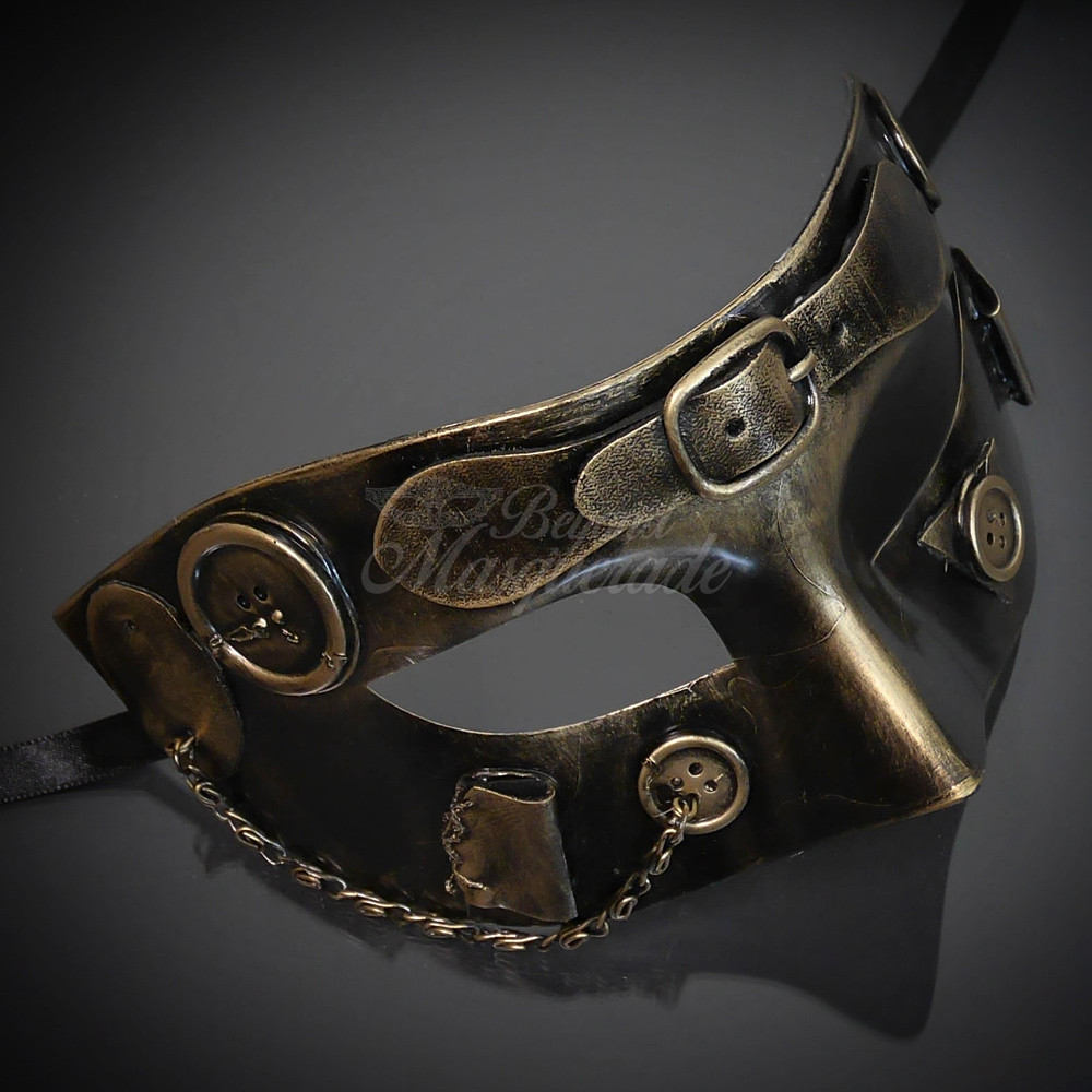 Steampunk Mask Gold Masquerade Mask USA Free Shipping