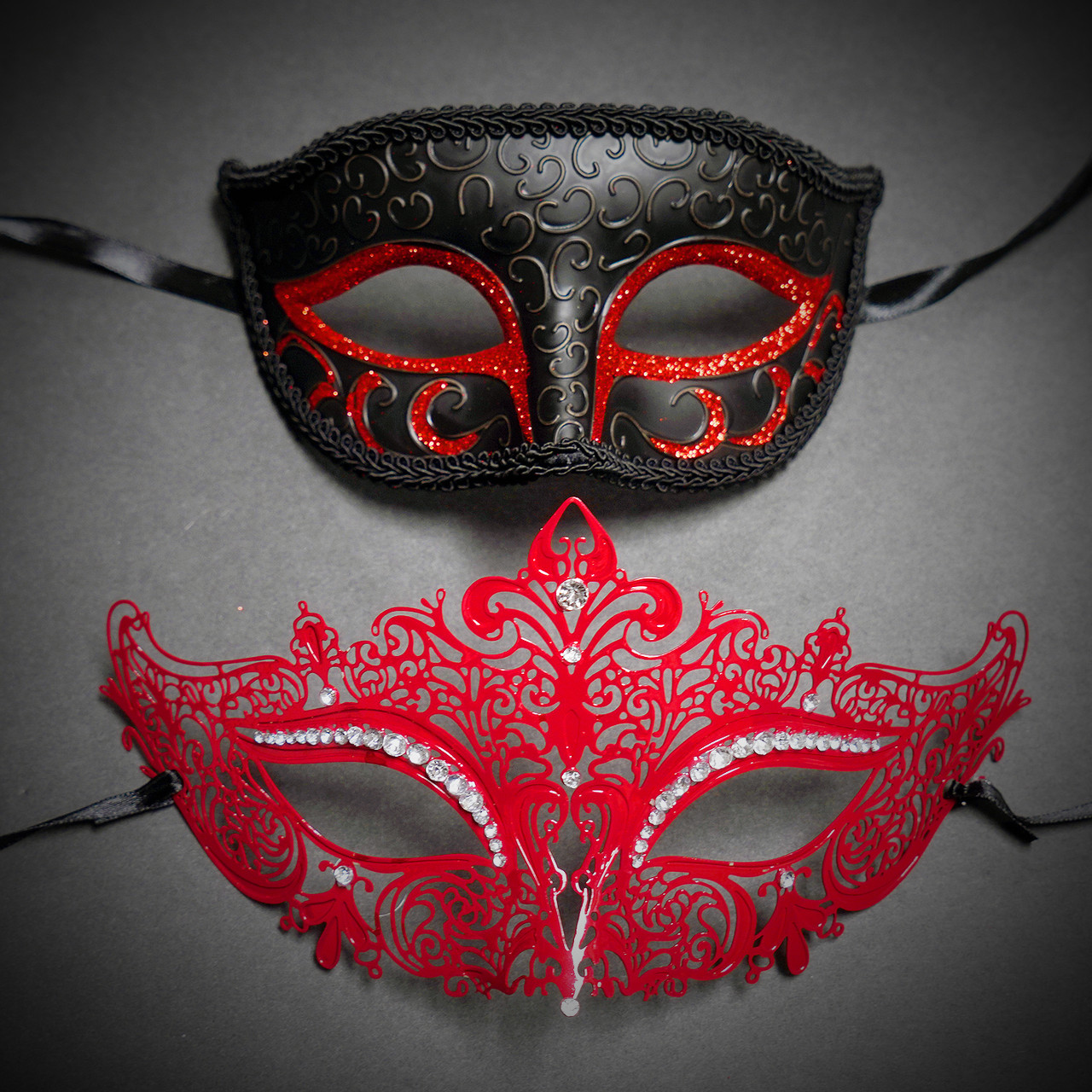 Couple's Masquerade Masks for Men Women by BeyondMasquerade.com