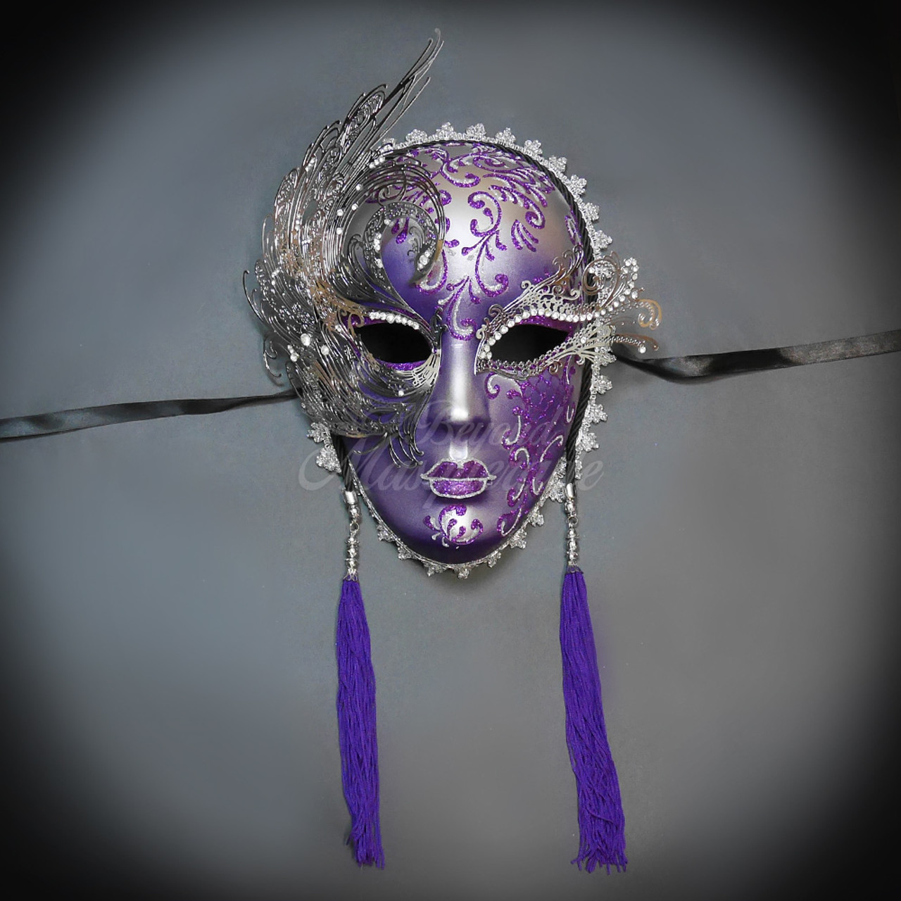 Venetian Masks - Silver Carnival - Full Face Mask - VENETIAN MASKS