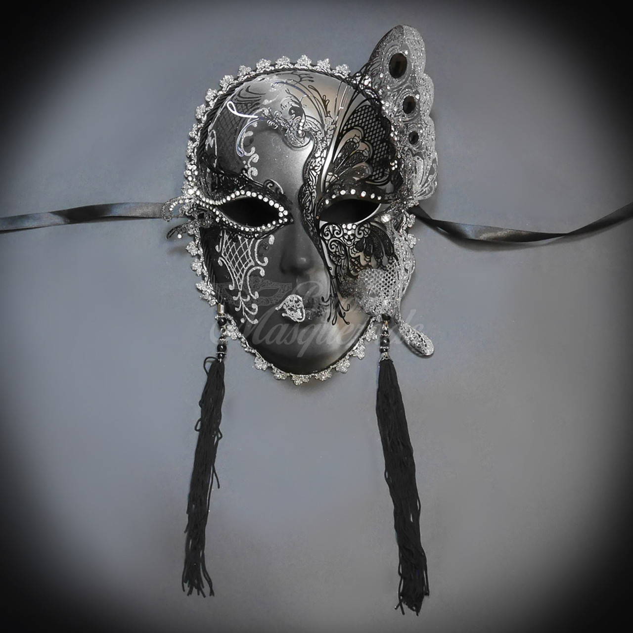 Masquerade Mask Luxurious Wall Decor Mask Silver Purple M31082