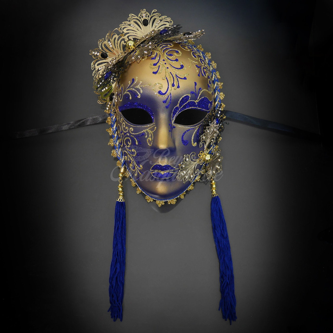 Masquerade Mask Luxurious Wall Decor Mask Gold Blue M31085