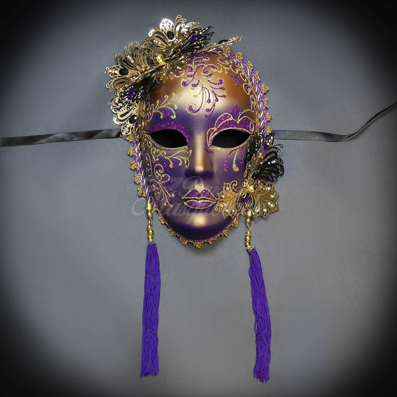 Masquerade Mask Luxurious Wall Decor Mask Gold Purple M31085