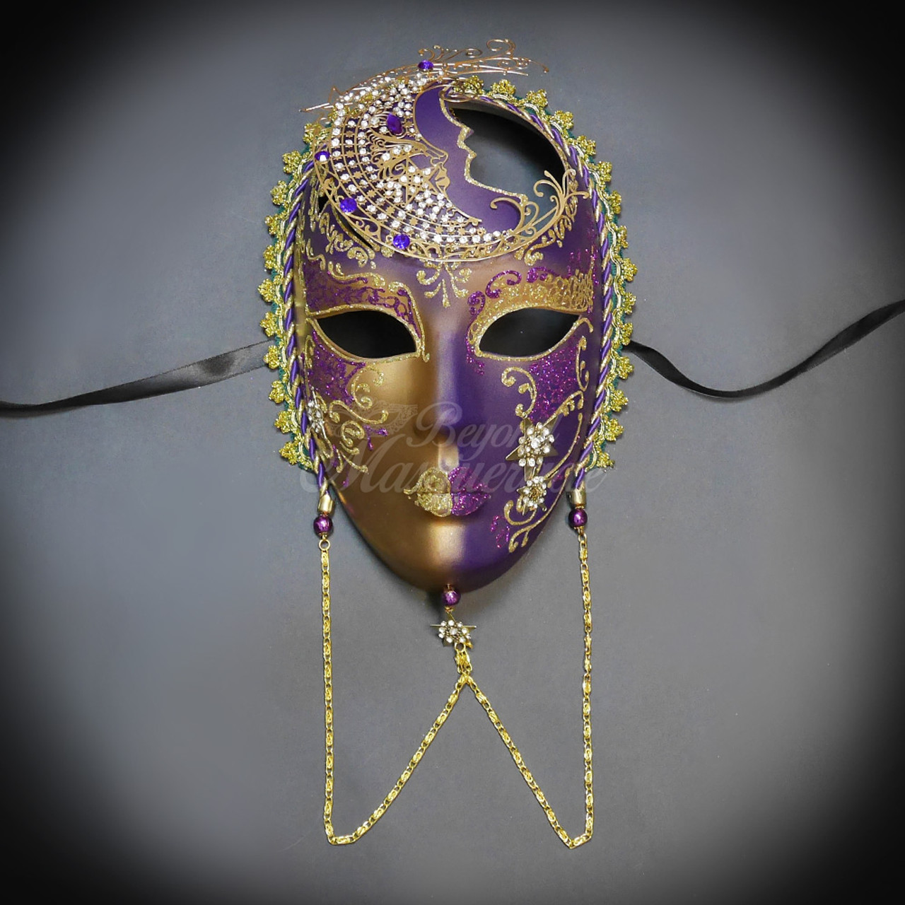 Masquerade Mask Luxurious Wall Decor Mask Gold Purple M31086