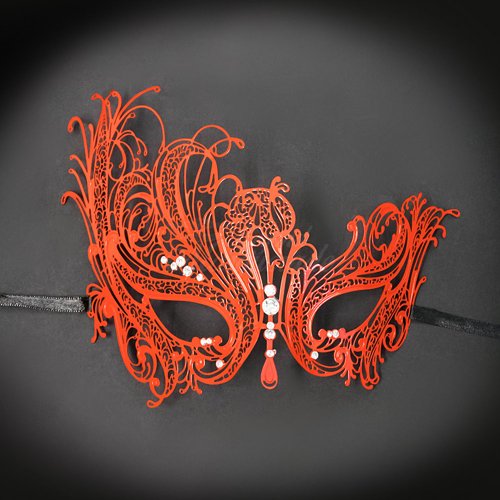 Masquerade Mask |Red Masquerade Mask Metal M7139 Red