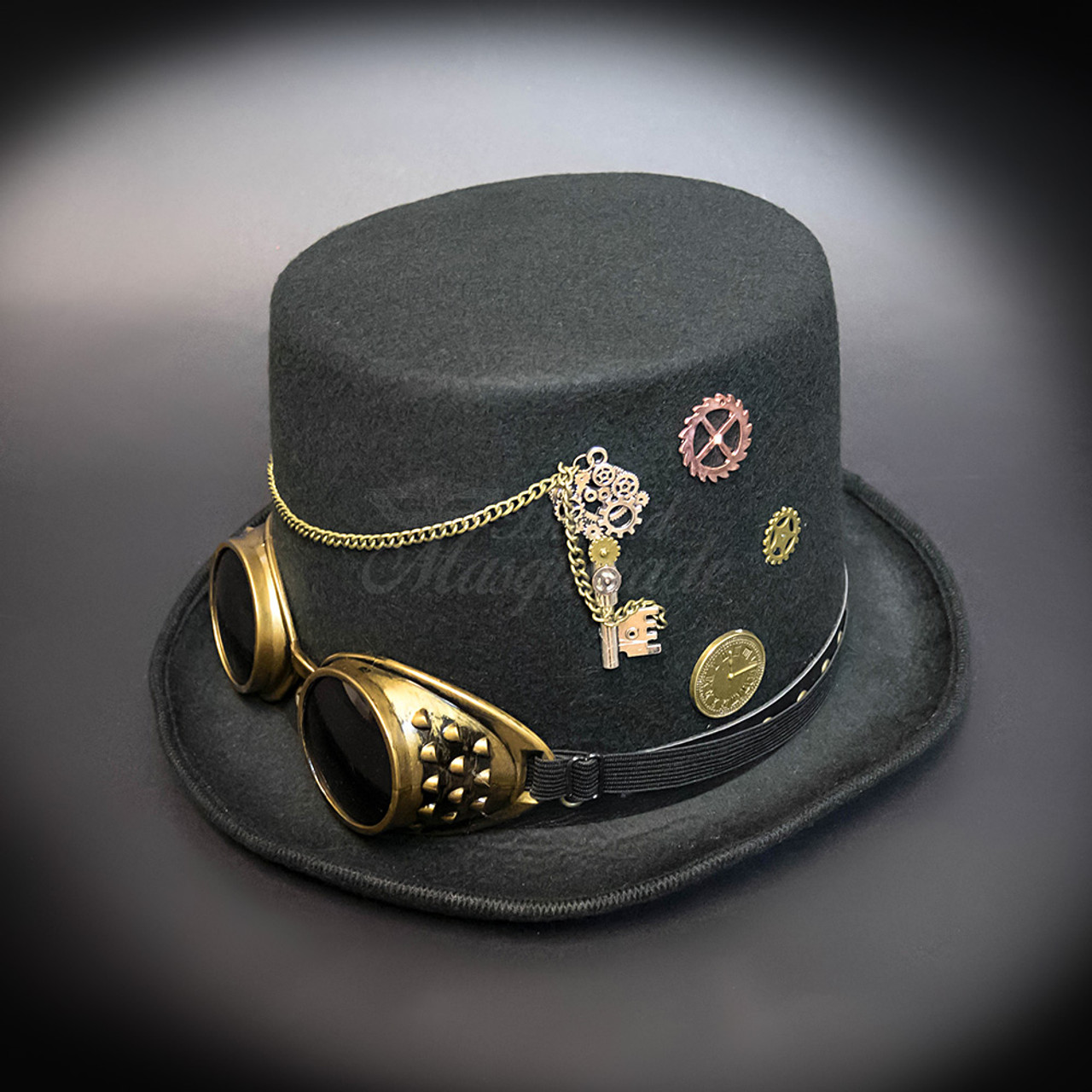 New Black Steampunk Hat Free Shipping USA