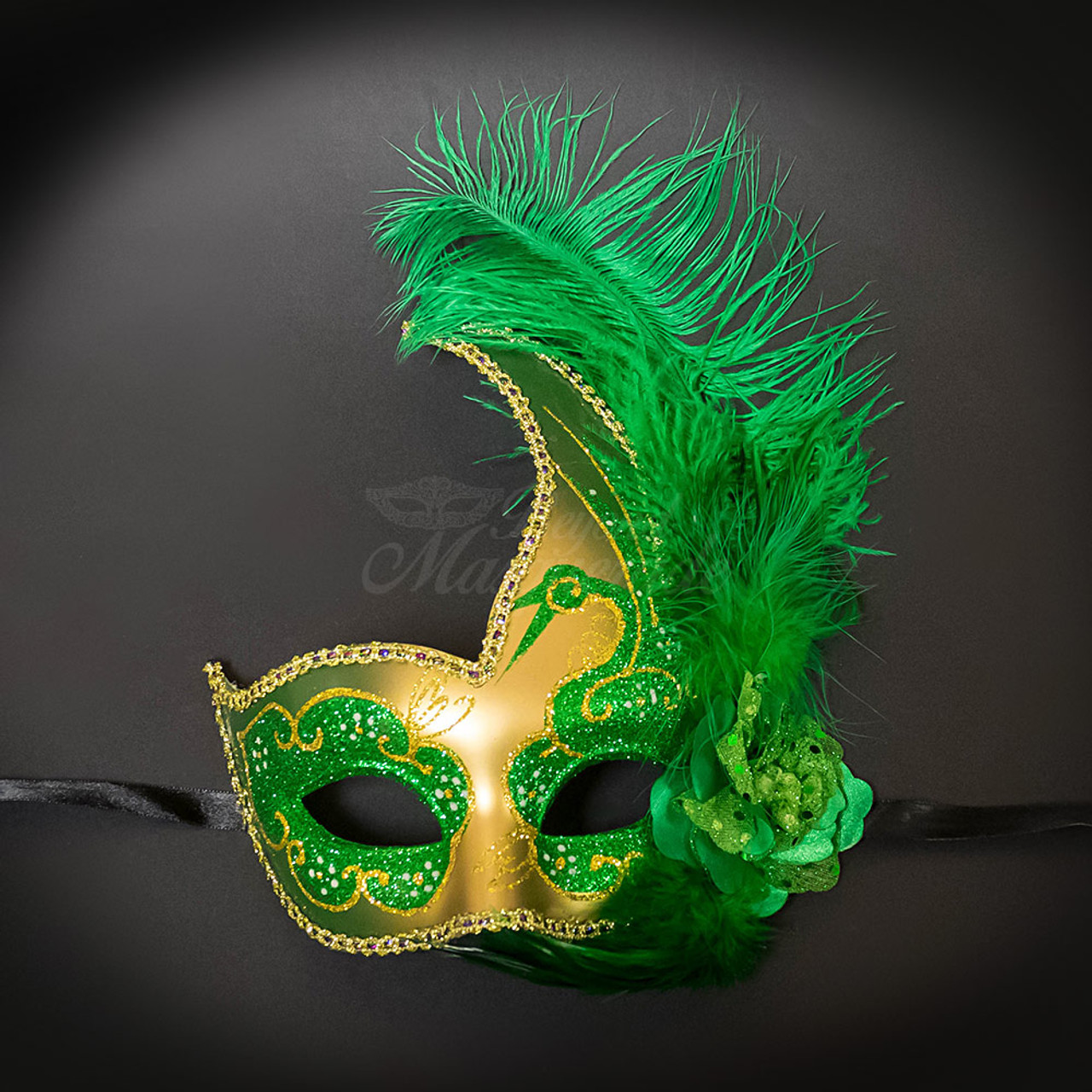 Elegant Mardi Gras Masquerade Mask for Women Halloween Costume Feather  Party Masks Feathers Venetian Mardi Gras Burlesque Mask Black