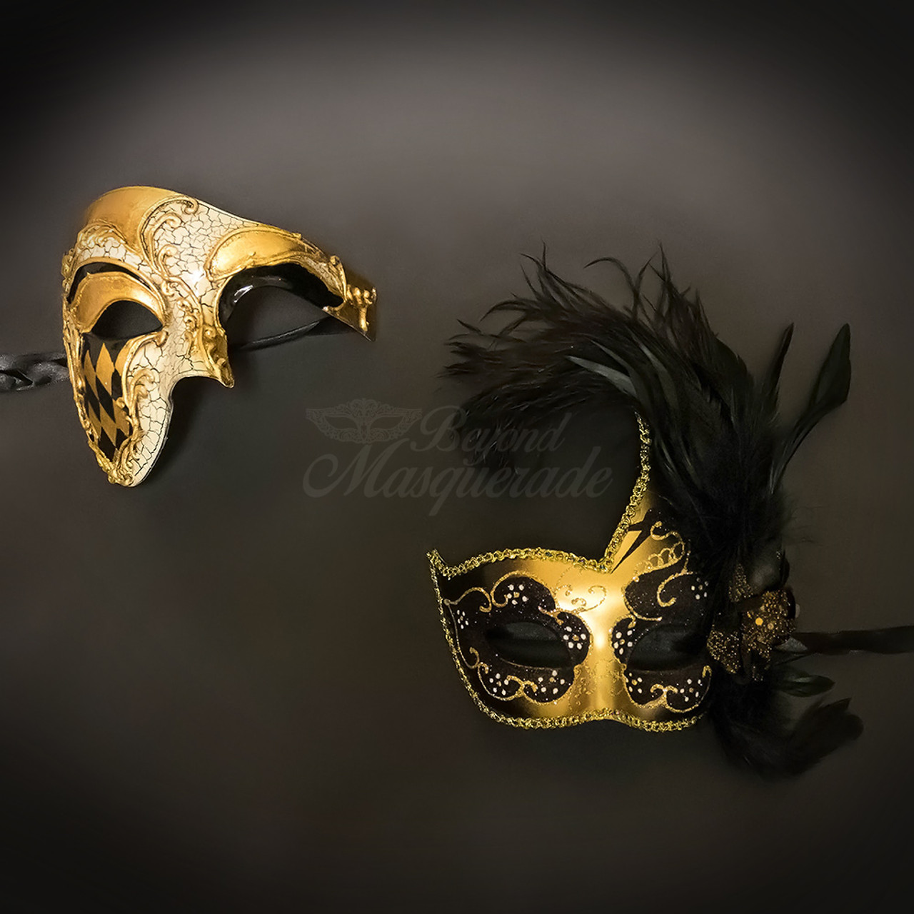 Couples Masquerade Mask Music Notes Costuem Halloween Cosplay Party Photosh...