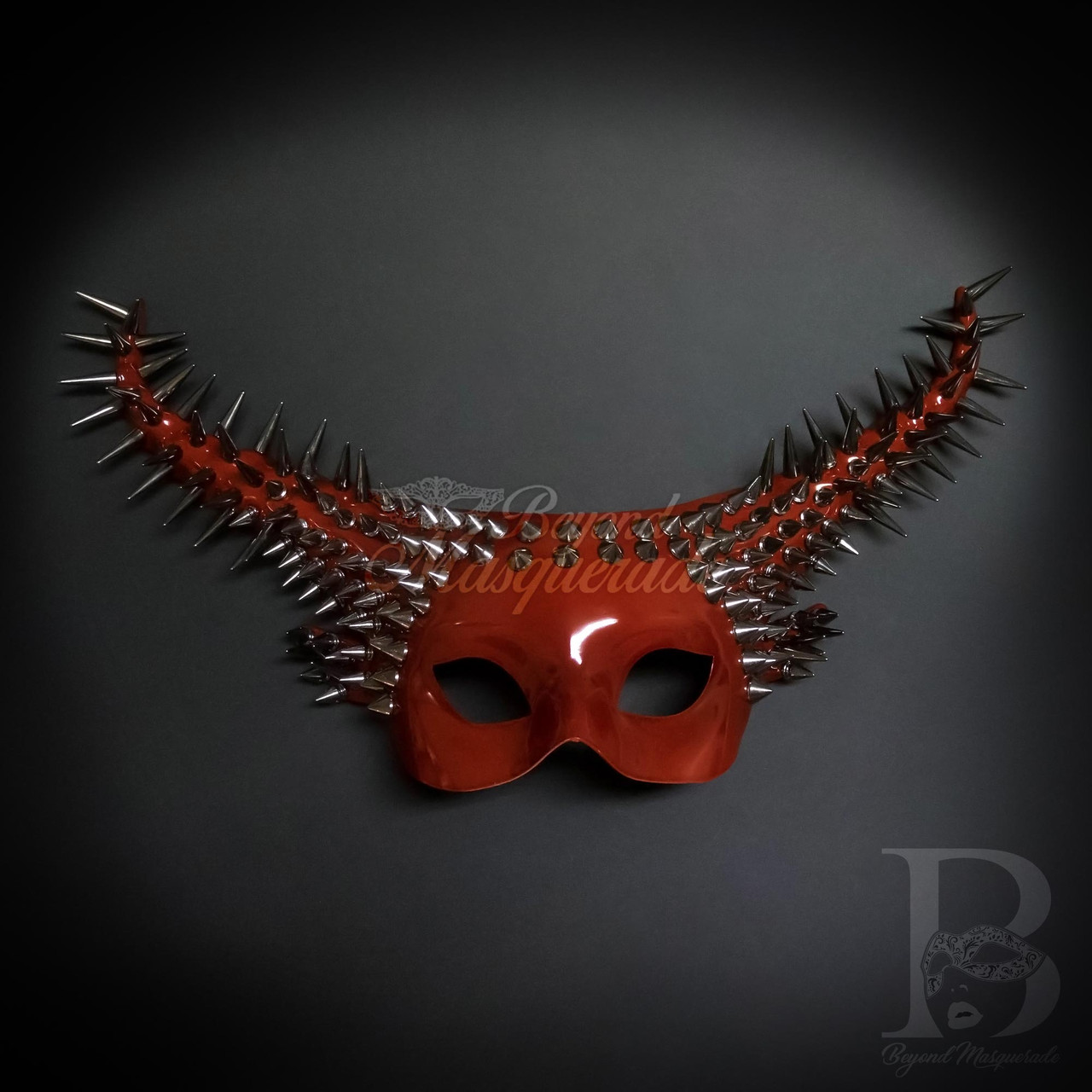 Masquerade Mask New Steampunk Red Metal Spikes Skull Halloween Costume Party