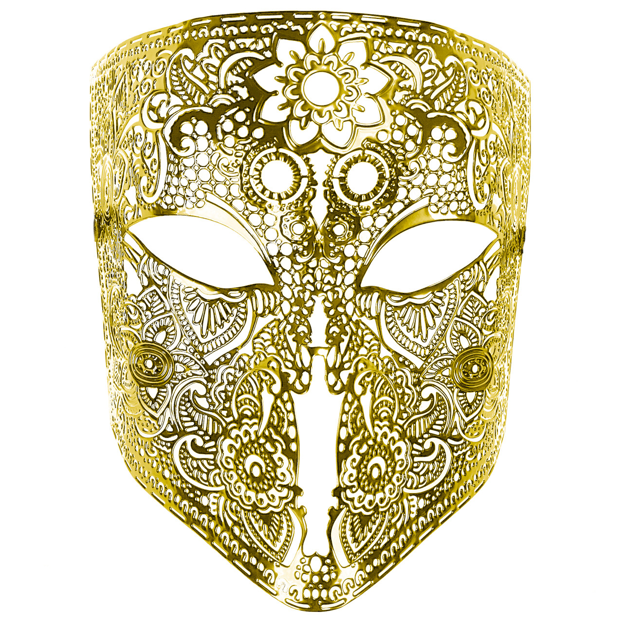 Gold Masquerade Mask Full Face Mask Bauta Party Mask