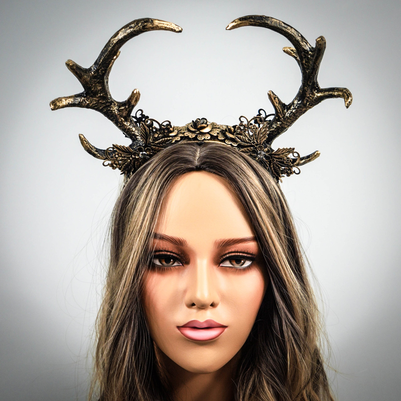 gold deer antler headband