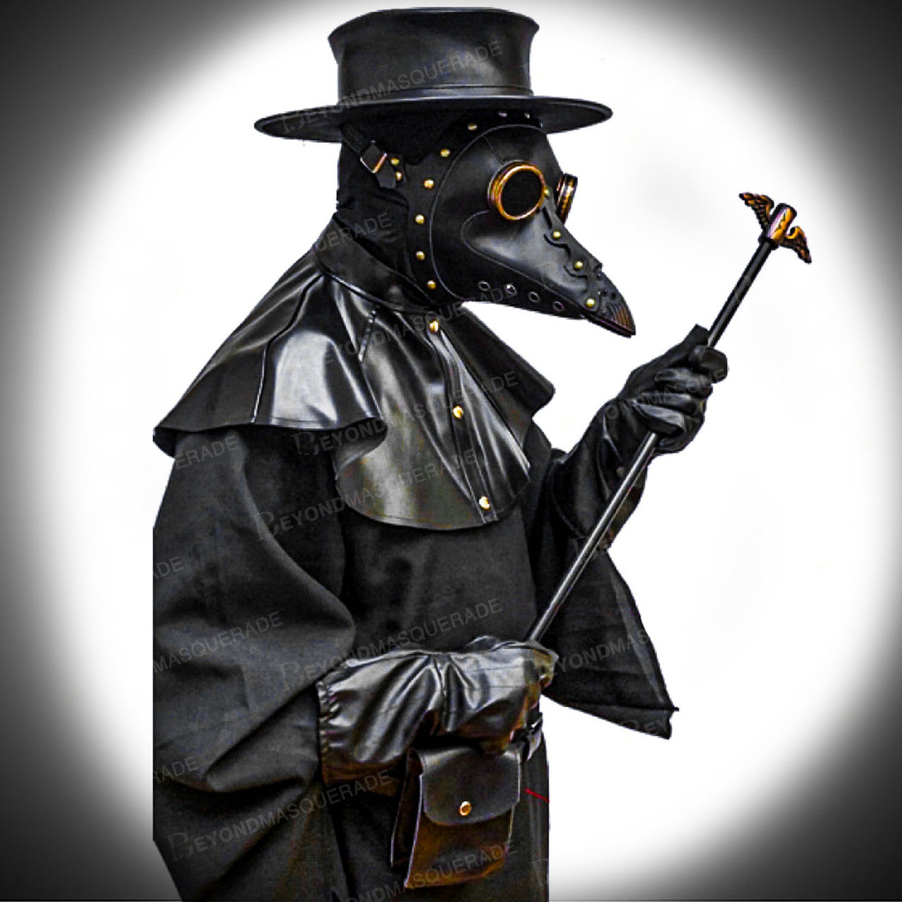 Plague Doctor Costume Full Steampunk Halloween Masquerade Mask Cosplay Costume Black
