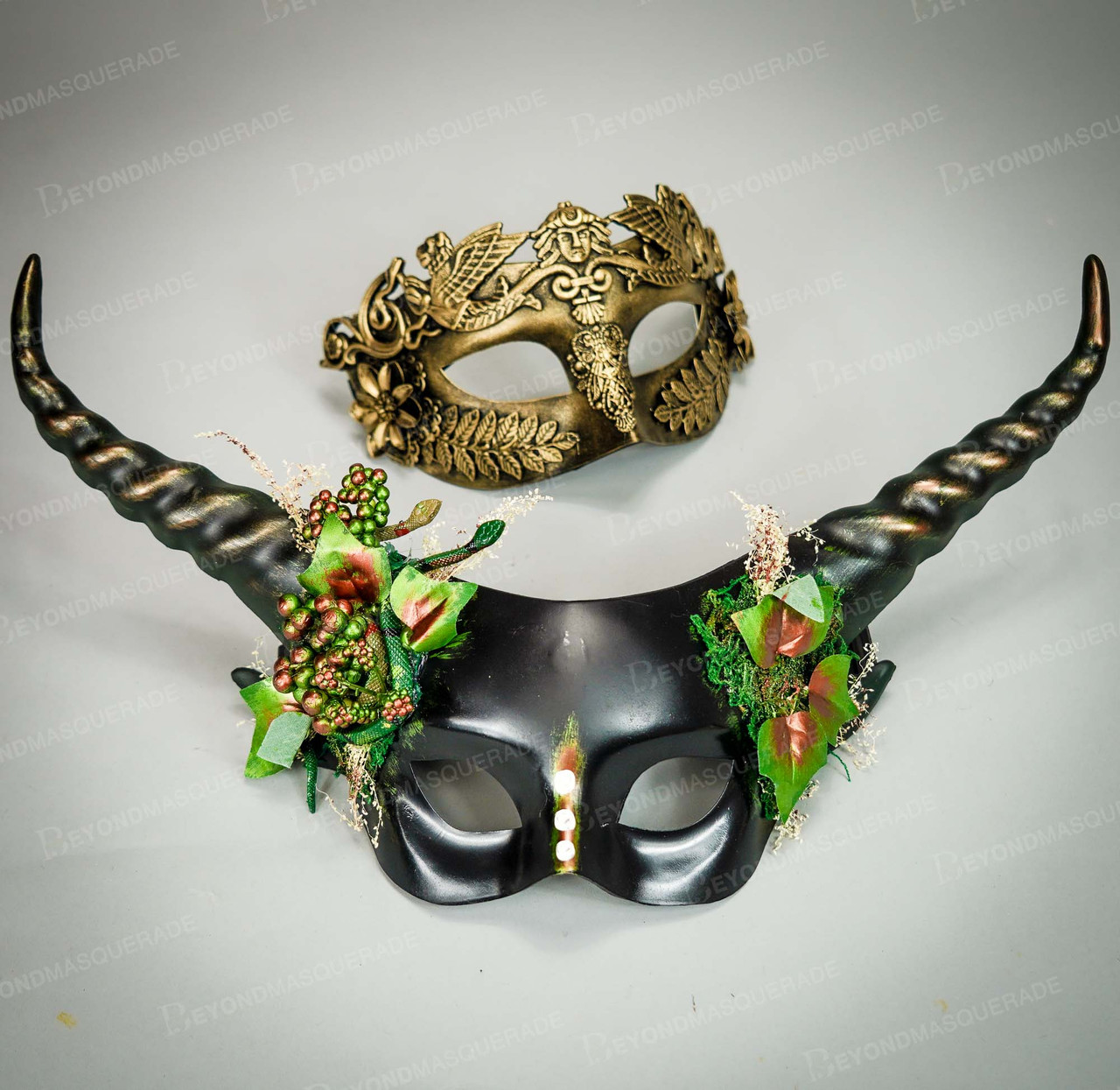 Couples Masquerade Masks Halloween Masquerade Ball Masks Forest Fairy Black Gold