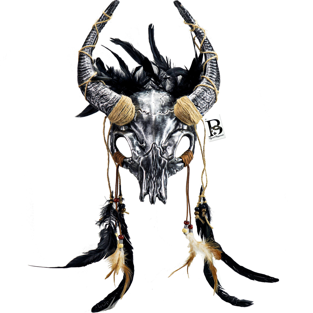 Gold Goat Ram Horns Masquerade Masks Face USA Free Shipping