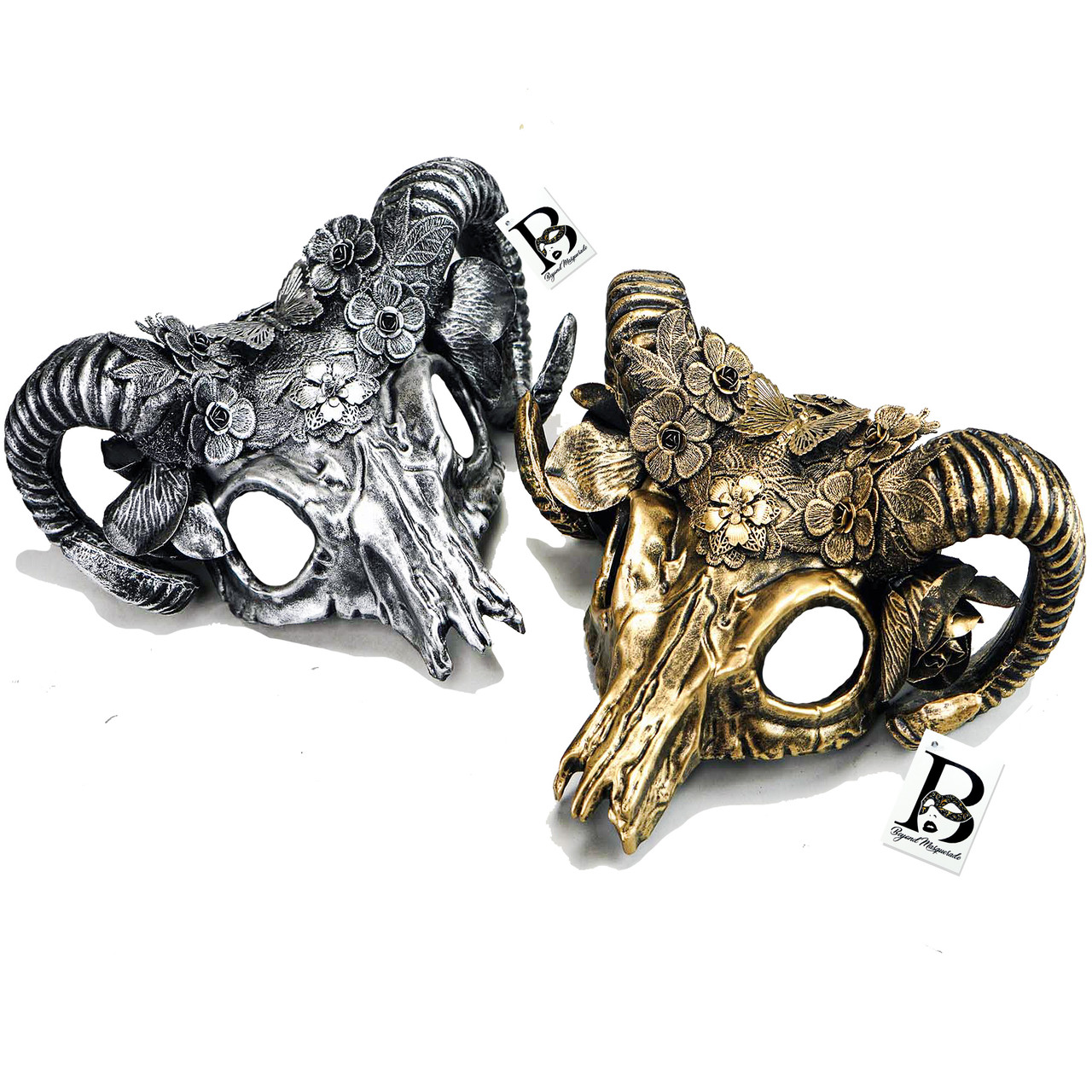 Gold Goat Ram Horns Masquerade Masks Face Mask USA Free Shipping