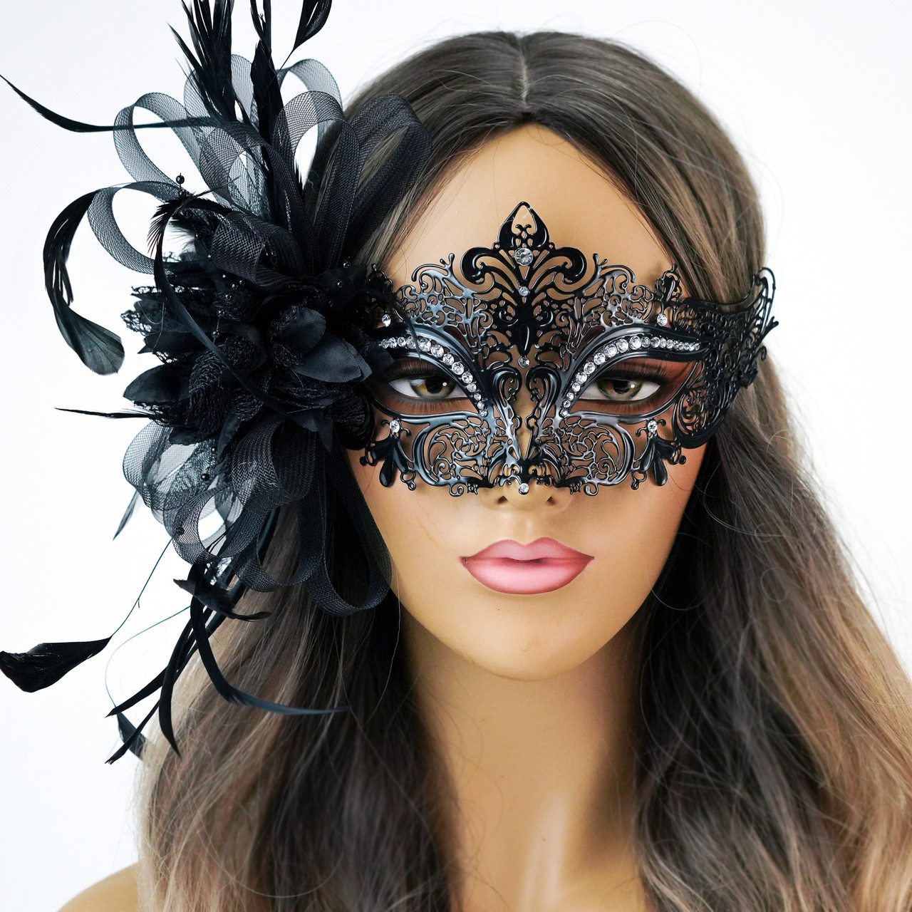 Halloween Costume Masquerade Masks with Feathers US FREE SHIP
