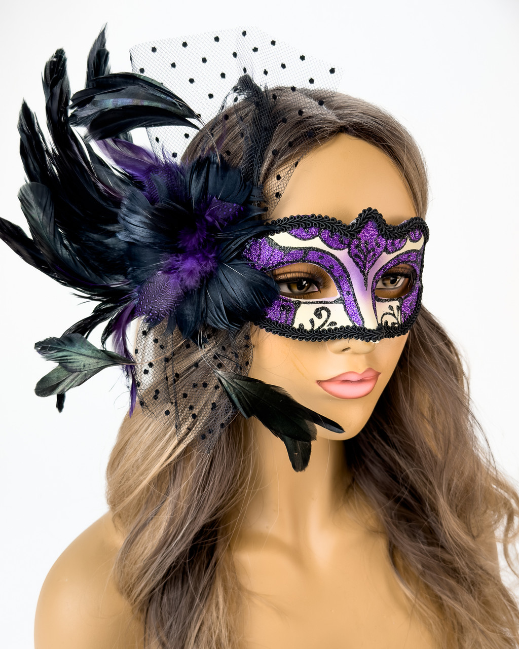Halloween Costume Masquerade Masks with Feathers US FREE SHIP
